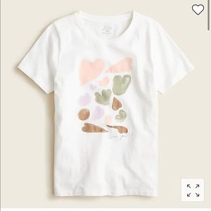 NWT Broken-in jersey abstract heart crewneck T-shirt Women